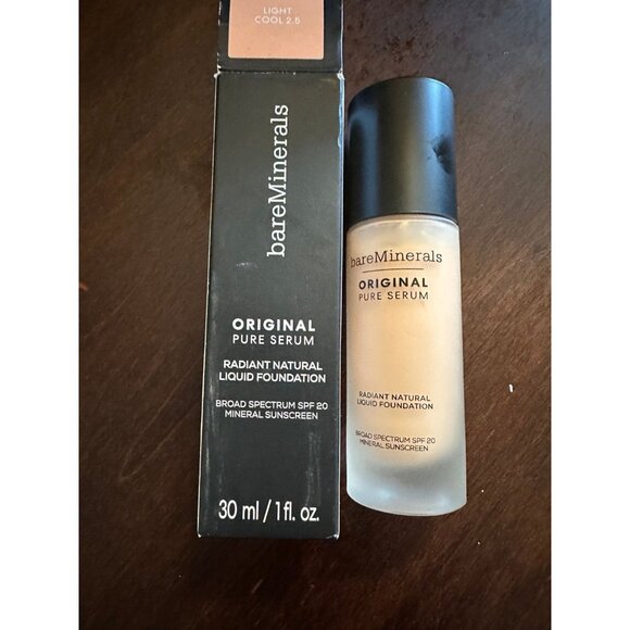 BareMinerals Original Pure Serum Radiant Liquid Foundation 30 mL - Light Cool - Picture 1 of 2